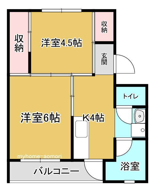 ビレッジハウス青森南4号棟の間取り