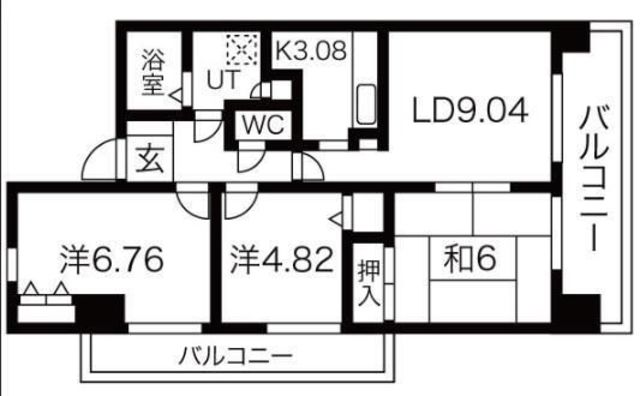 横浜市泉区和泉中央北のマンションの間取り