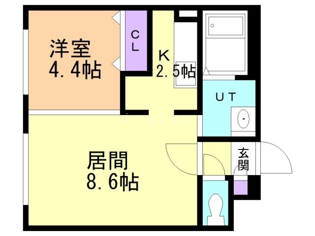 恵庭市黄金中央のマンションの間取り