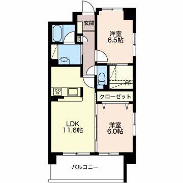 静岡市葵区籠上のマンションの間取り