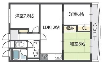 吹田市上山田のマンションの間取り