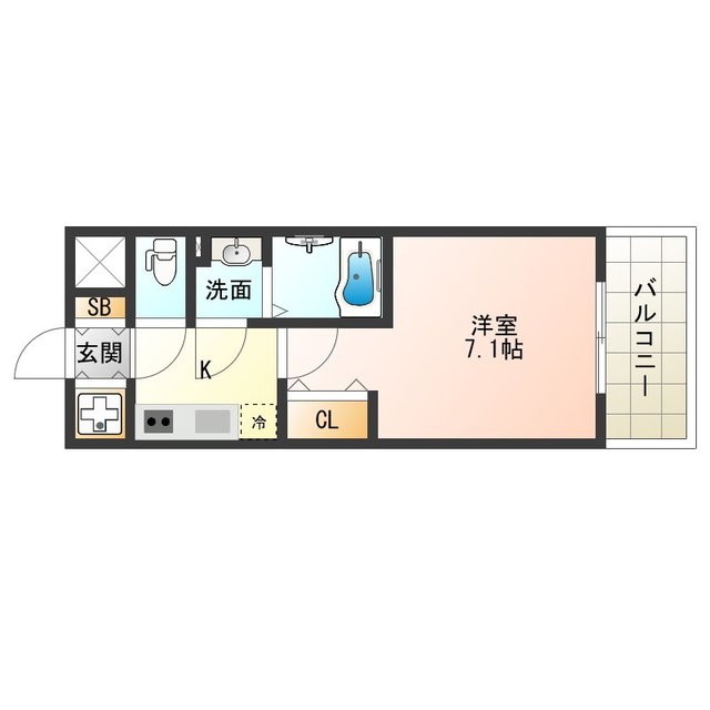 大阪市福島区海老江のマンションの間取り