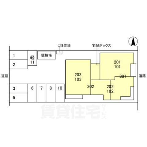 【奈良市西大寺南町のアパートの駐車場】