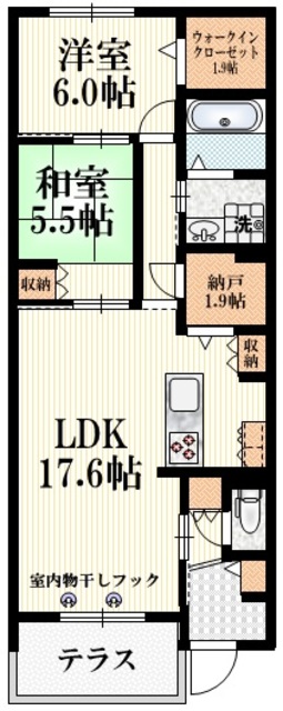 国分寺市戸倉のマンションの間取り