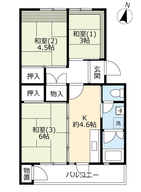 ＵＲ男山の間取り