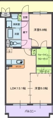 掛川市下俣南のマンションの間取り