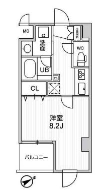 横浜市磯子区磯子のマンションの間取り