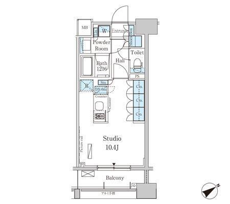 横浜市中区山下町のマンションの間取り