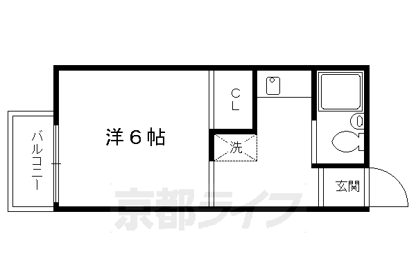 京都市左京区高野清水町のマンションの間取り