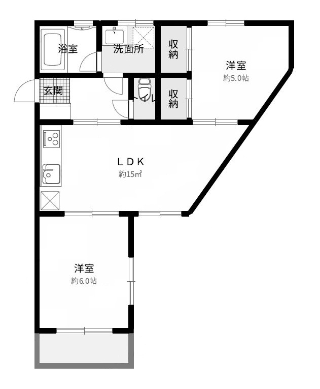 百合ヶ丘城和ハイツの間取り
