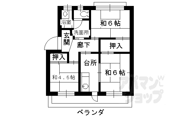 コーポ中臣の間取り写真