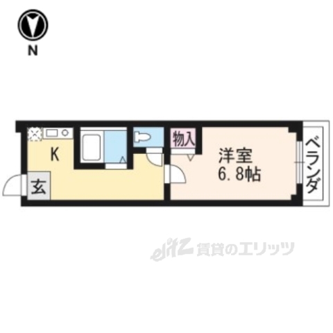 京都市伏見区墨染町のマンションの間取り