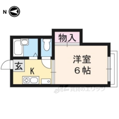 京都市伏見区深草宝塔寺山町のアパートの間取り