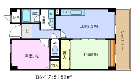 ミモザの館「長田」駅 徒歩4分の間取り