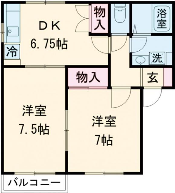 三条市旭町のアパートの間取り