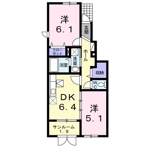 小千谷市若葉のアパートの間取り