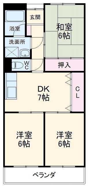 瀬戸市福元町のマンションの間取り