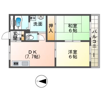 京都市伏見区桃山町丹後のマンションの間取り