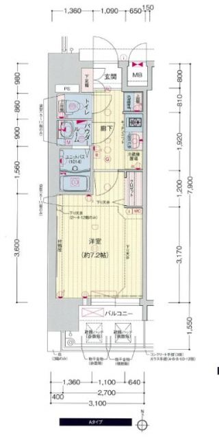 プレサンスＮＡＧＯＹＡ本陣の間取り