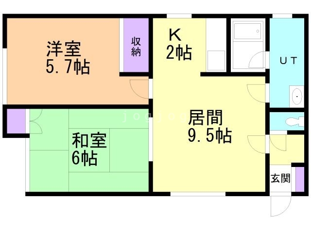 札幌市手稲区星置南のアパートの間取り