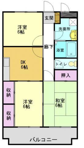 高砂市中島のマンションの間取り