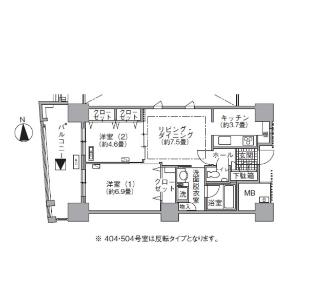 港区海岸のマンションの間取り