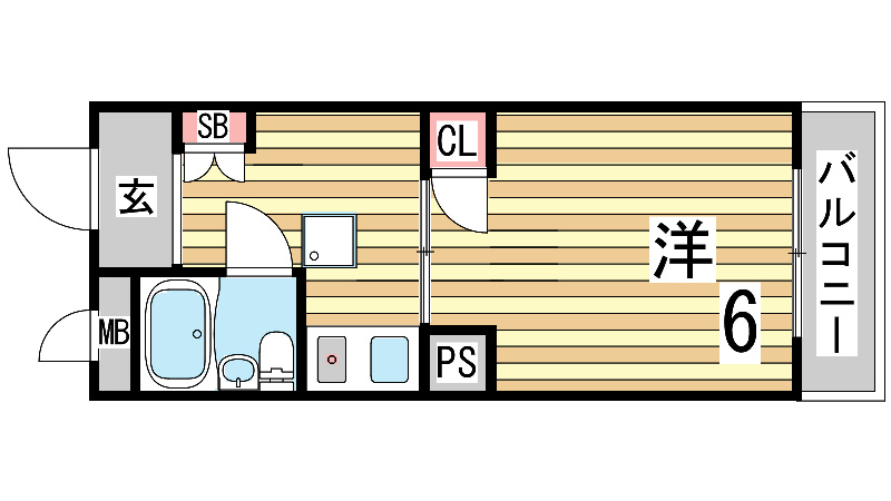 神戸市須磨区南町のマンションの間取り