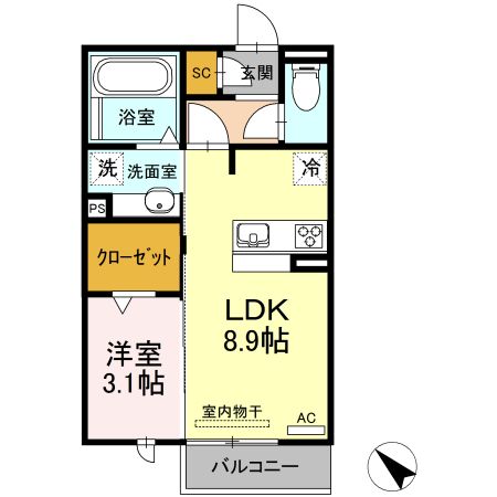 D-roomKGの間取り