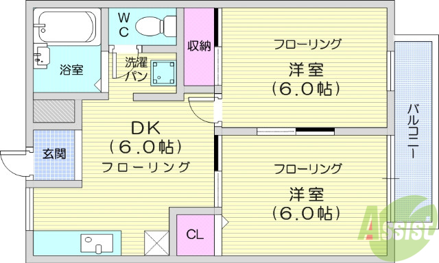 シティハイツはやさかの間取り