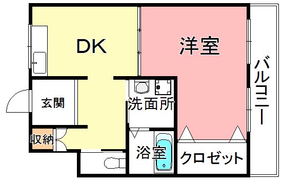 野洲市北野のマンションの間取り