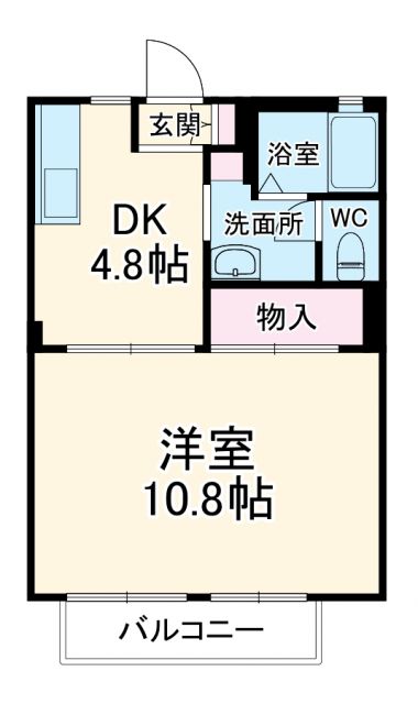 沼津市我入道のアパートの間取り