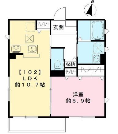 国分寺市西元町のアパートの間取り