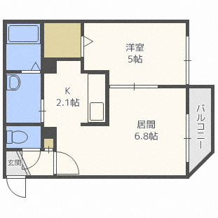 札幌市北区麻生町のマンションの間取り