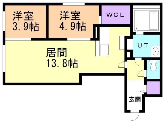 千歳市春日町のマンションの間取り