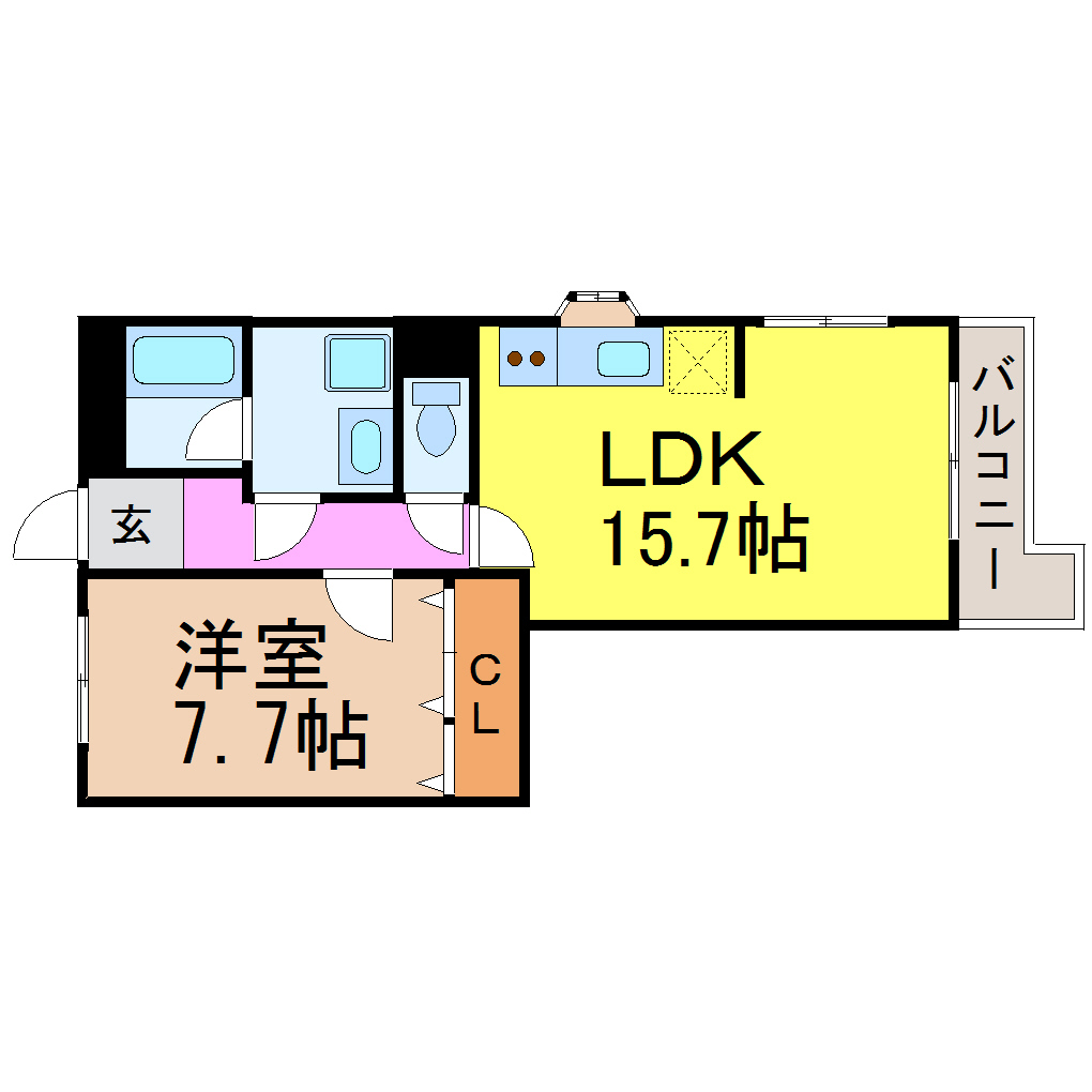 名古屋市昭和区雪見町のマンションの間取り