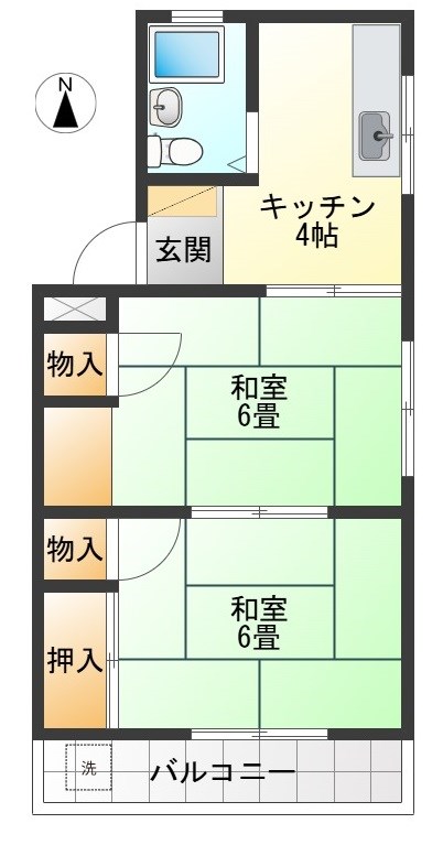 府中市片町のマンションの間取り