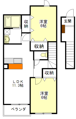 プレール　Ｂ棟の間取り