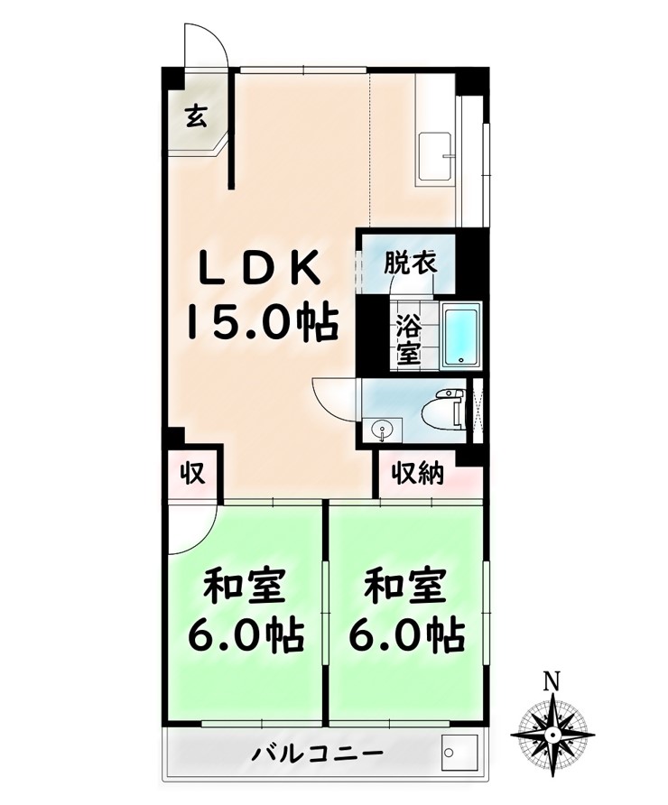 名古屋市南区本城町のマンションの間取り