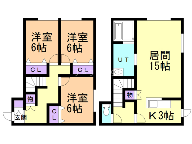 札幌市北区篠路七条のアパートの間取り