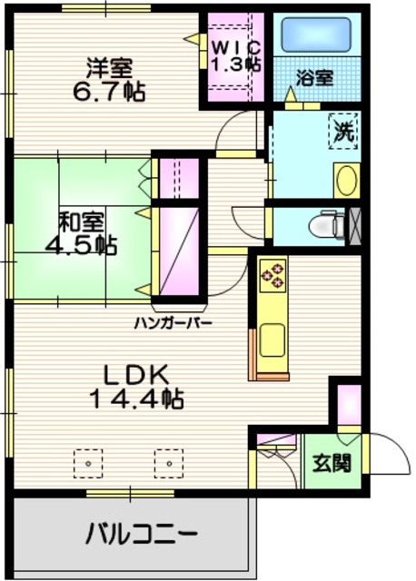 ＢＯＲＩＫＩ横浜みどり　B棟の間取り