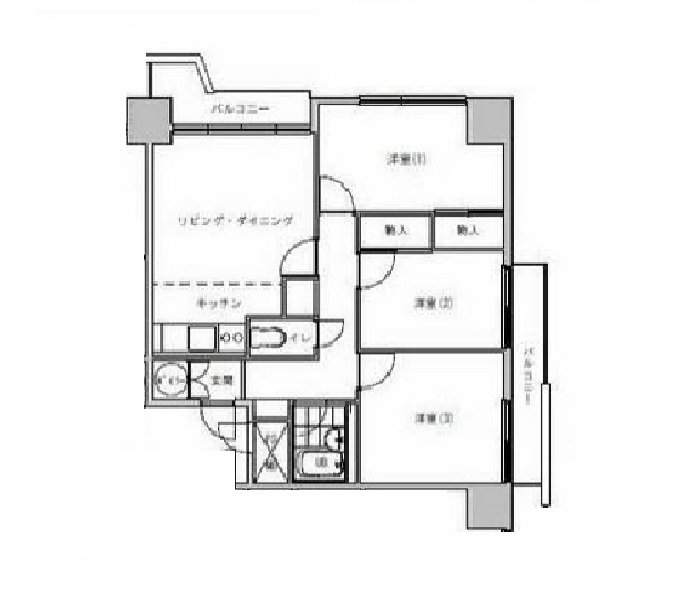 【新宿区歌舞伎町のマンションの間取り】