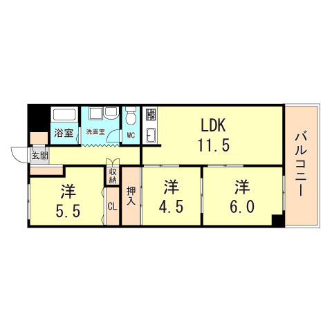 マンション住吉川の間取り