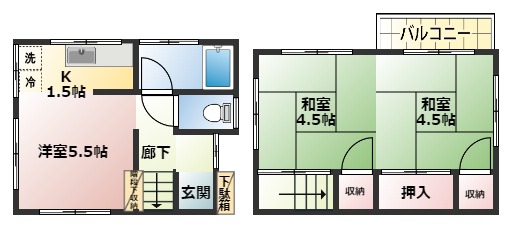 【栄町7丁目戸建の間取り】