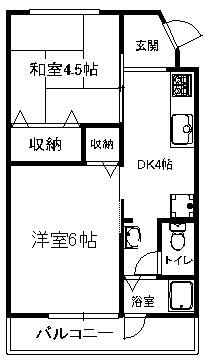 箕面ハイツ　北棟の間取り