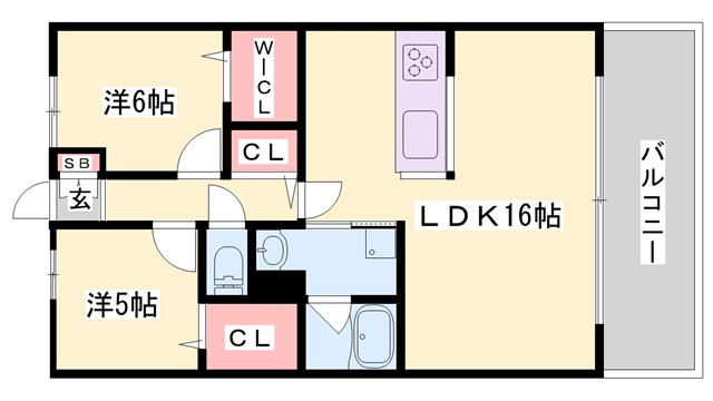 OA　FLAT阿成の間取り