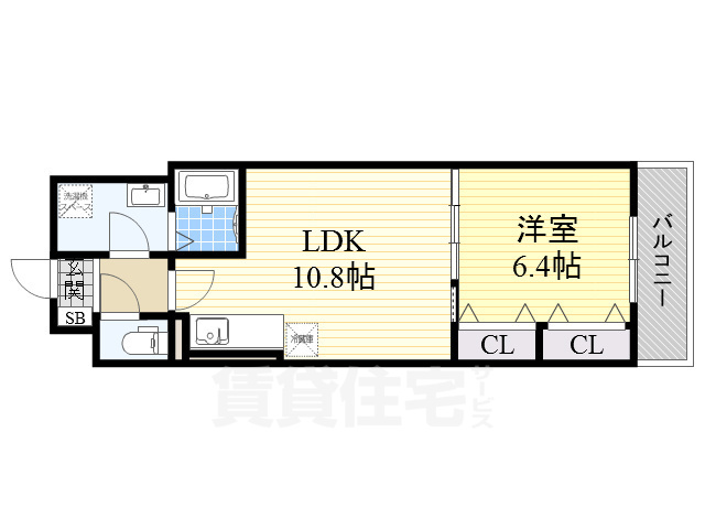 堺市西区浜寺船尾町西のアパートの間取り