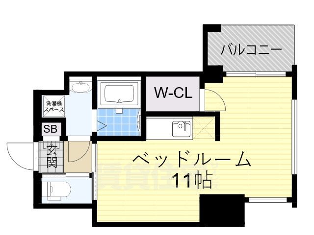 大阪市西区南堀江のマンションの間取り