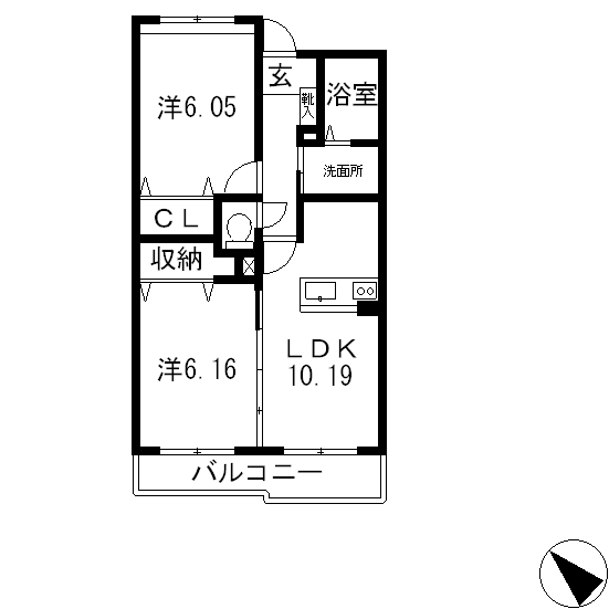 大津市湖城が丘のマンションの間取り