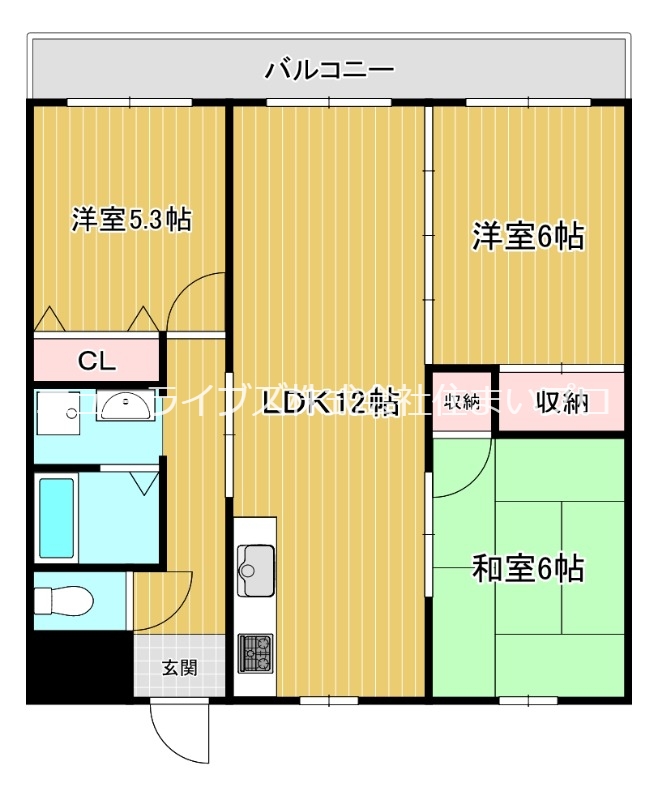 寝屋川市田井西町のマンションの間取り