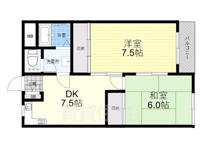 豊中市服部豊町のマンションの間取り